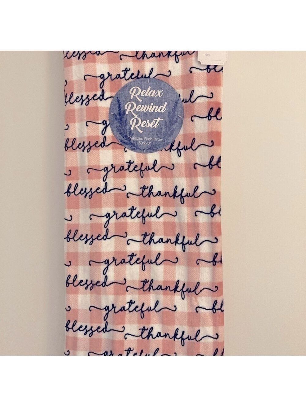 NWT Plush throw ‘Grateful, Thankful, Blessed’